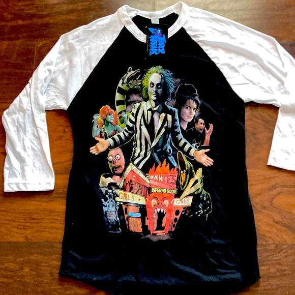Beetlejuice Terror Threads Baseball Unisex Shirt XS - Picture 1 of 5